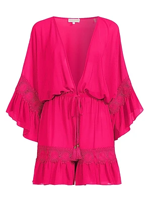 Amalia Lace-Trimmed Caftan Cover-Up