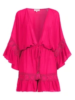 Amalia Lace-Trimmed Caftan Cover-Up