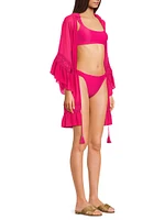 Amalia Lace-Trimmed Caftan Cover-Up
