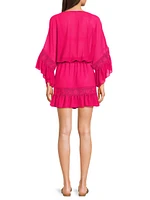 Amalia Lace-Trimmed Caftan Cover-Up
