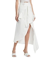 Deconstructed Shirt Draped Midi-Skirt