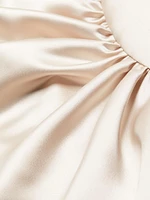 Half Moon Asymmetric Satin Gown