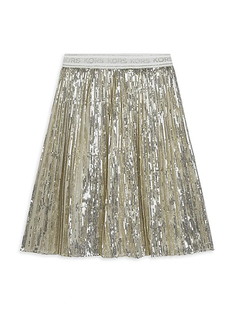 Little Girl's & Girl's Sequin-Embellished Pleated Skirt