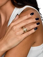 Enchanted Forest 18K-Gold-Plated & Cubic Zirconia Five-Band Ring