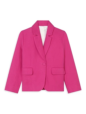 Little Girl's & Linen-Blend Suit Jacket