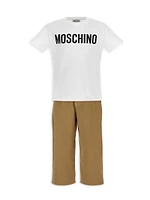 Little Boy's & Logo Straight-Leg Pants