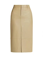 Leather Pencil Midi-Skirt