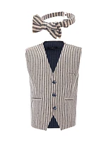 Little Boy's & Striped Vest Bow-Tie