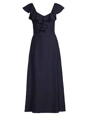 Mona Ruffled Midi-Dress