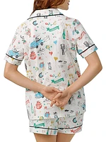 Just Married Boxer Short-Sleeve Pajama Set