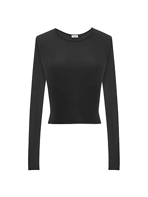 Cropped Top Ribbed Knit