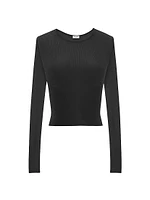 Cropped Top Ribbed Knit
