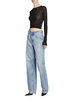 Cropped Top Ribbed Knit