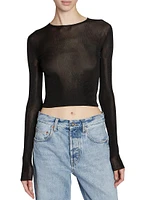Cropped Top Ribbed Knit