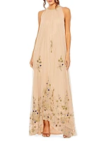 Embellished Tulle Trapeze Gown