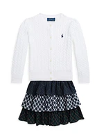 Little Girl's & Cotton Cable-Knit Sweater