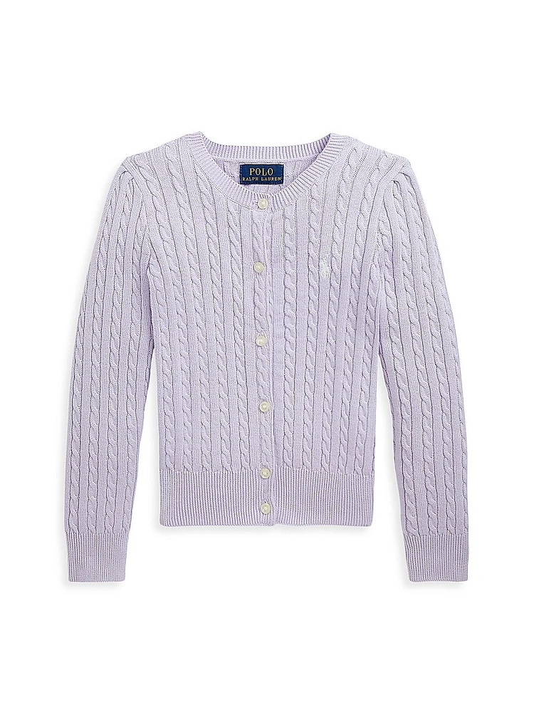 Little Girl's & Cotton Cable-Knit Sweater