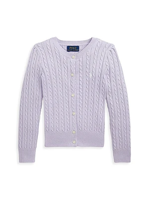Little Girl's & Cotton Cable-Knit Sweater