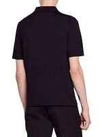 Knitted Polo Shirt With Zip Collar