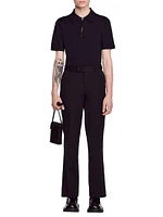Knitted Polo Shirt With Zip Collar