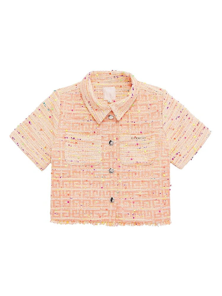 Little Girl's & 4G Jacquard Cotton-Blend Shirt