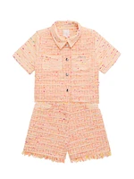 Little Girl's & 4G Jacquard Cotton-Blend Shirt