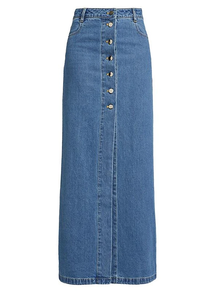 Makena Denim Maxi Skirt