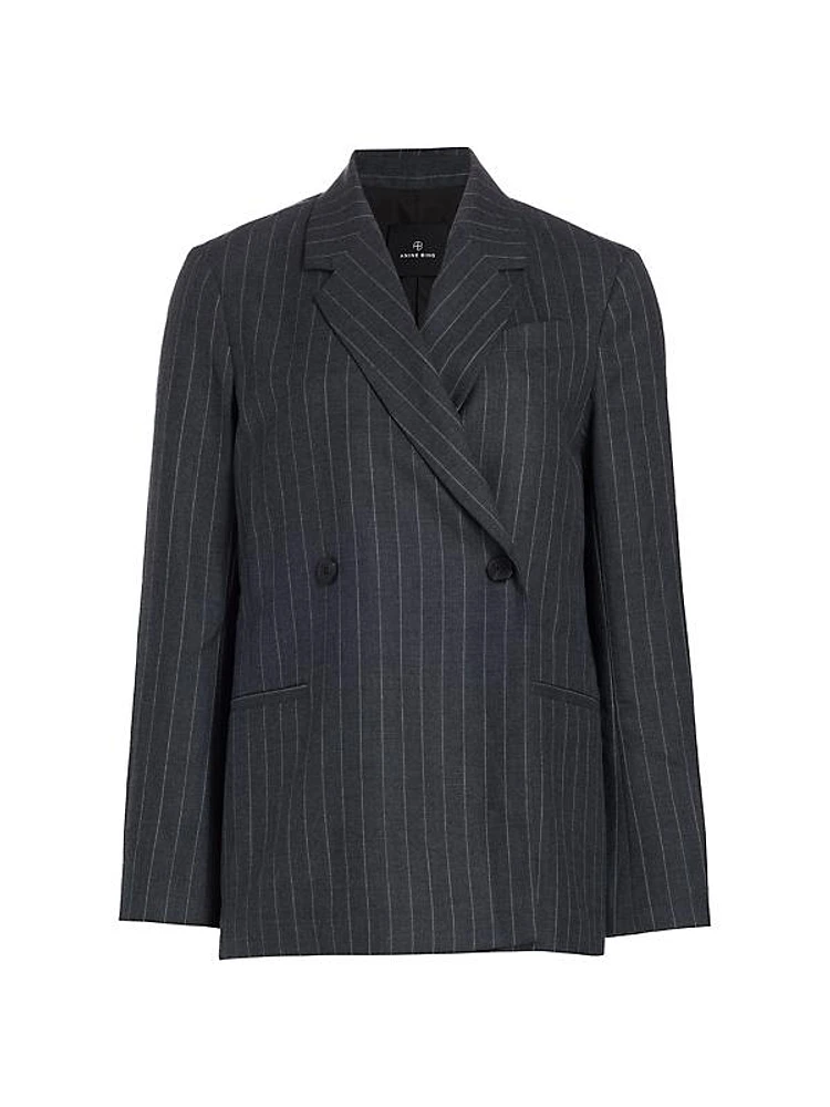 Kaia Wool-Blend Pinstripe Blazer