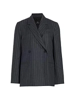 Kaia Wool-Blend Pinstripe Blazer