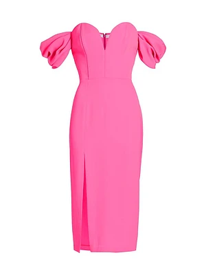 Victoria Off-The-Shoulder Midi-Dress