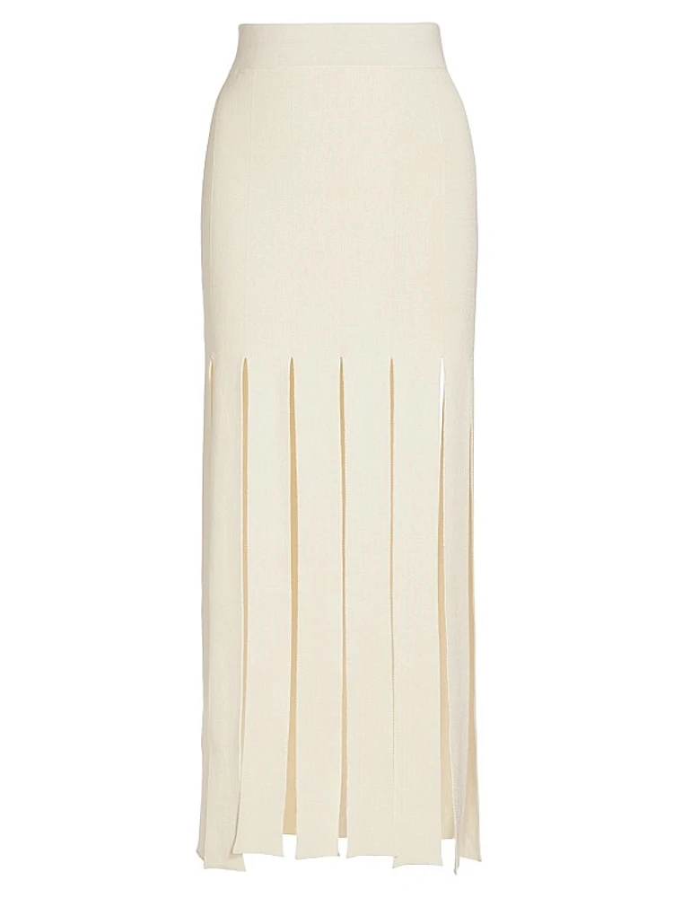 Slash Panel Knit Skirt