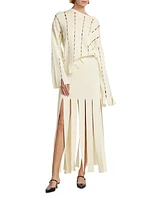 Slash Panel Knit Skirt
