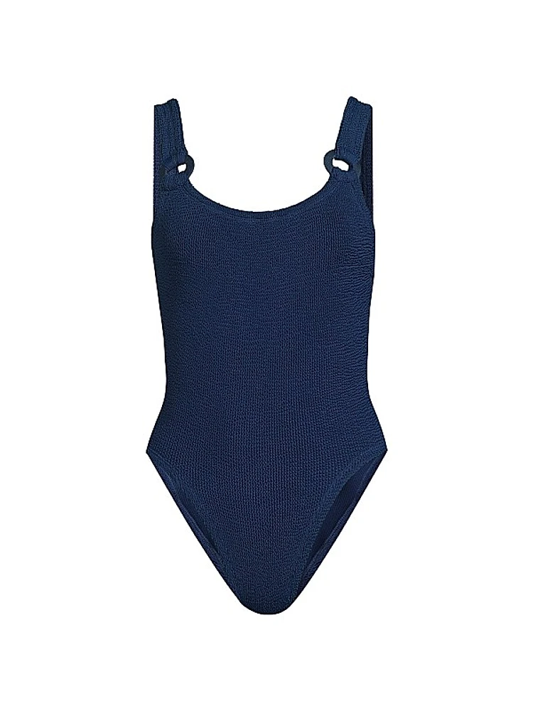 Domino Circle-Insert One-Piece Swimsuit