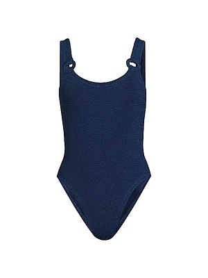 Domino Circle-Insert One-Piece Swimsuit