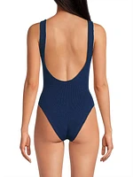 Domino Circle-Insert One-Piece Swimsuit