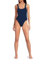 Domino Circle-Insert One-Piece Swimsuit