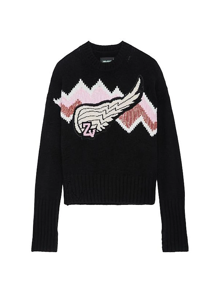 Bleez Cashmere & Wool-Blend Intarsia Sweater