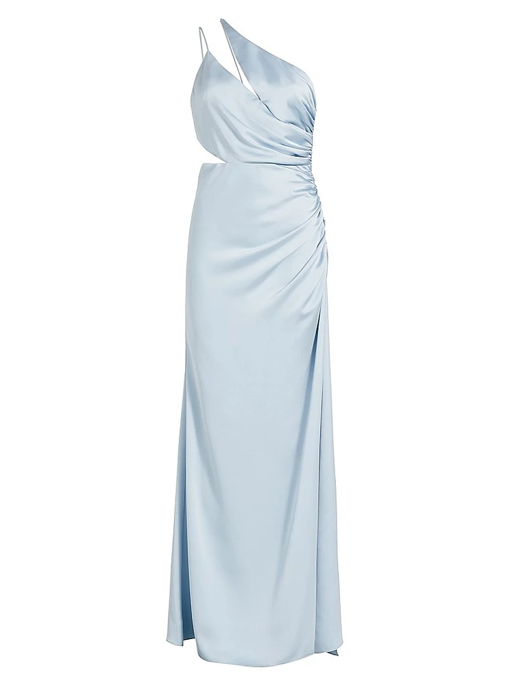 Kaydence Satin One-Shoulder Gown