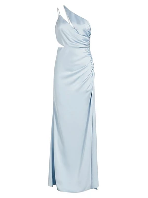 Kaydence Satin One-Shoulder Gown