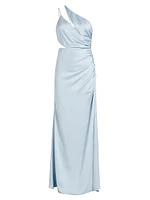 Kaydence Satin One-Shoulder Gown
