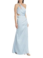 Kaydence Satin One-Shoulder Gown