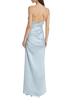 Kaydence Satin One-Shoulder Gown