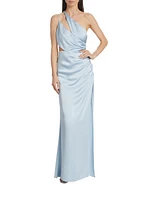 Kaydence Satin One-Shoulder Gown