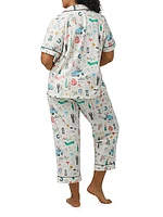 Just Married Crop Short-Sleeve Pajama Set