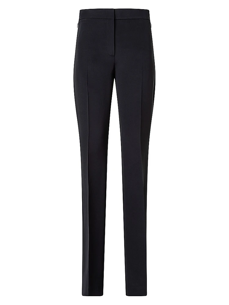 Silk Slim-Straight Pants