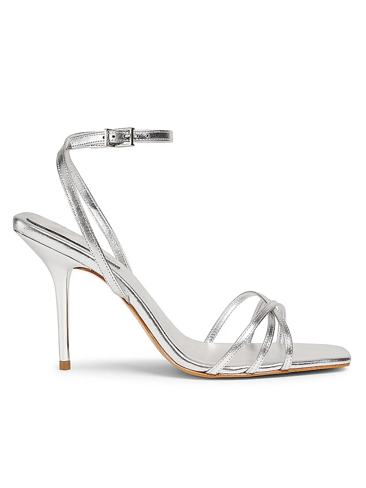 Amelia 100MM Metallic Leather Sandals