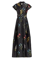 Marta Floral Mikado Fit & Flare Gown