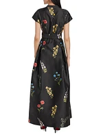 Marta Floral Mikado Fit & Flare Gown
