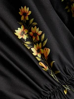 Marta Floral Mikado Fit & Flare Gown