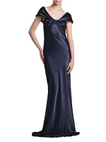 Twisted Silk-Blend Satin Gown